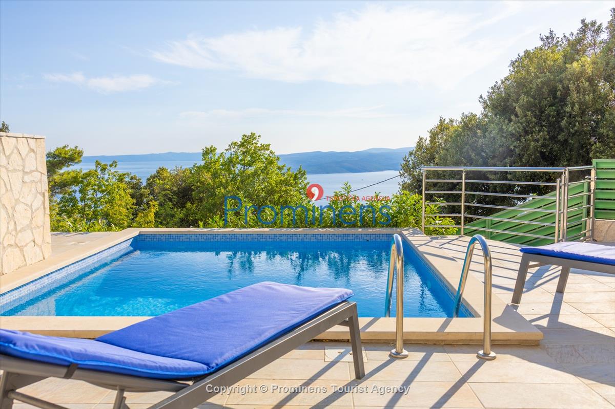 Ferienhaus Giran mit Pool und Meerblick in Bast, Makarska Riviera, Dalmatien - Kroatien Urlaub