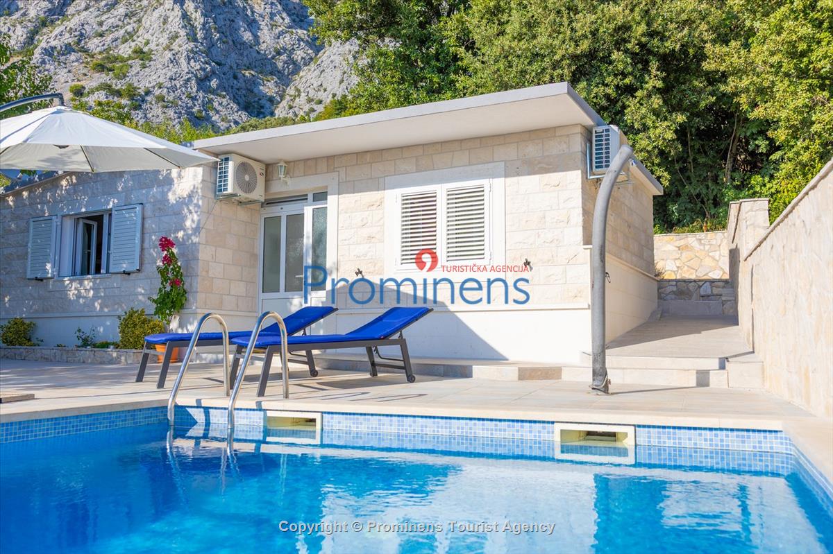 Ferienhaus Giran mit Pool und Meerblick in Bast, Makarska Riviera, Dalmatien - Kroatien Urlaub